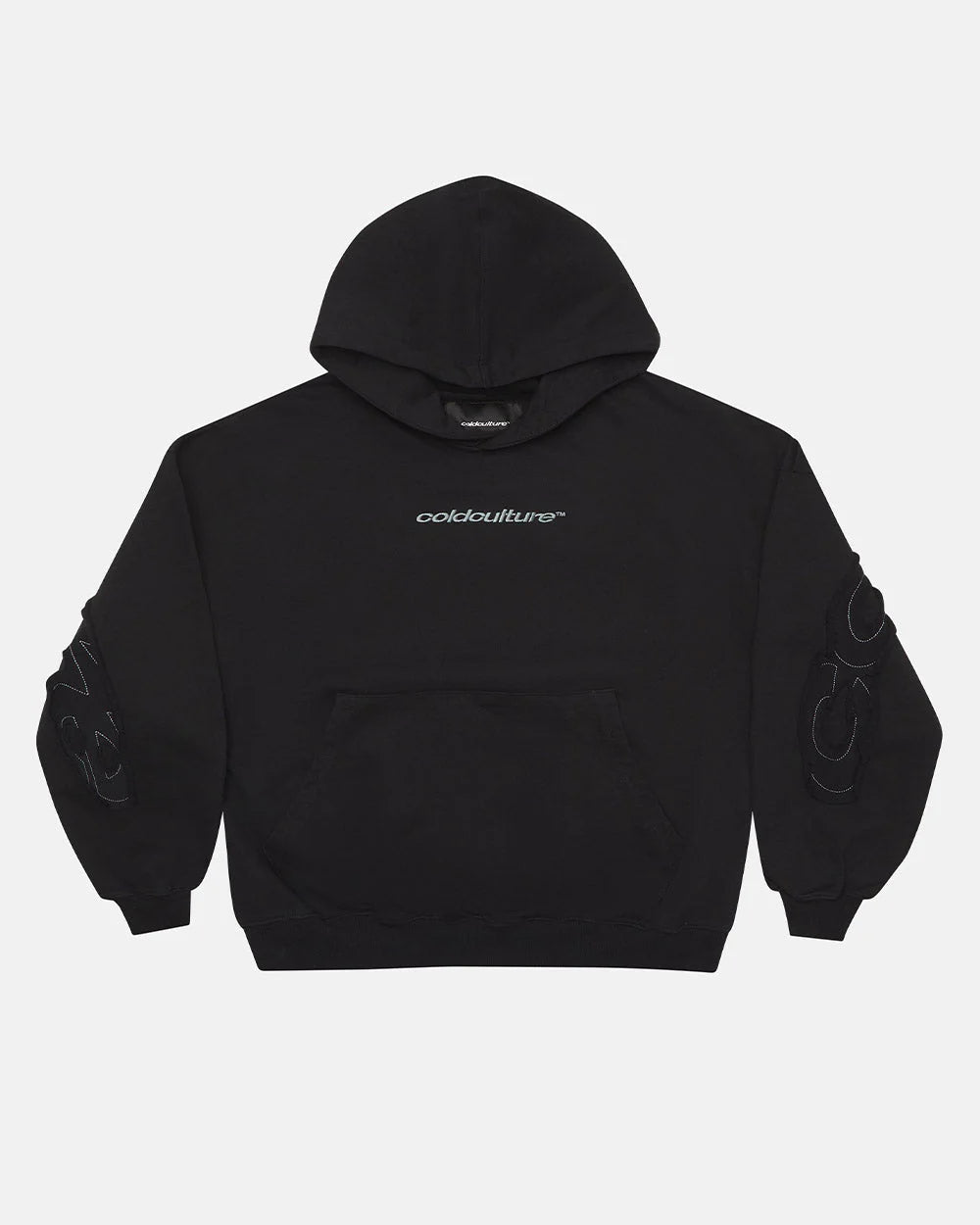 COLD CULTURE DISTRESS CURVED HOODIE BLACK